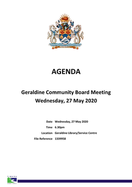 Agenda of Geraldine Community Board Meeting