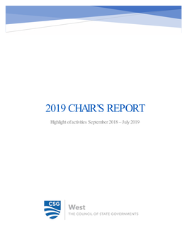 2019 Chair's Report