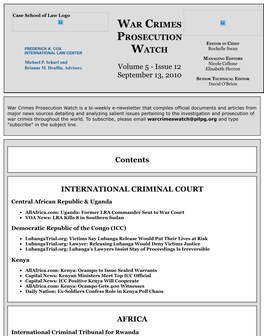 War Crimes Prosecution Watch