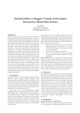 Stackoverflow Vs Kaggle: a Study of Developer Discussions About Data Science