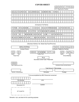 Cover Sheet a S 0 9 3 - 7 9 4 6 S.E.C