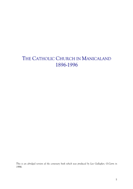 The Catholic Church in Manicaland 1896-1996