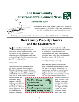 The Door County Environmental Council News