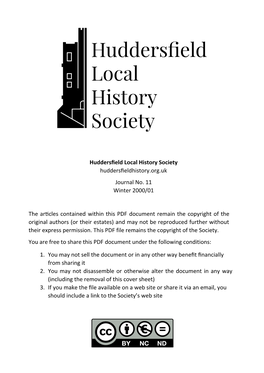 Huddersfield Local History Society Journal Archive