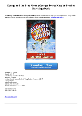 George and the Blue Moon (Georges Secret Key) by Stephen Hawking Ebook