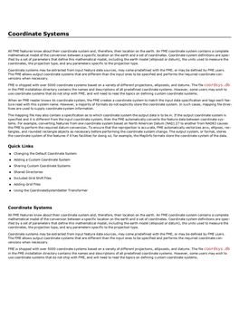 FME Coordinate Systems