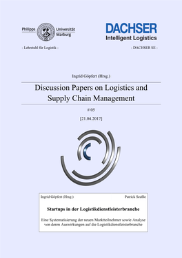 Discussion Papers on Logistics and Supply Chain Management