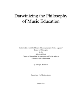 Darwinizing the Philosophy of Music Education