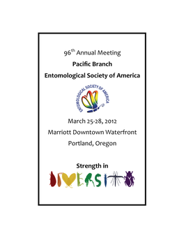 96 Annual Meeting Pacific Branch Entomological Society of America