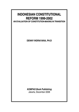 Indonesian Constitutional Reform 1999-2002