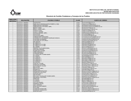 Directorio De Comités Ciudadanos Y Consejos De Los Pueblos