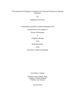 The Importance of Phylogeny in Regional and Temporal Diversity and Disparity Dynamics