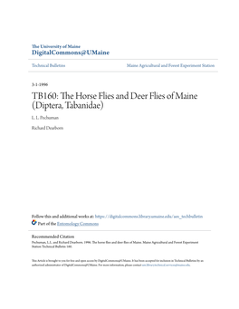 TB160: the Horse Flies and Deer Flies of Maine (Diptera, Tabanidae)