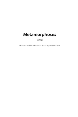 Ovid's Metamorphoses