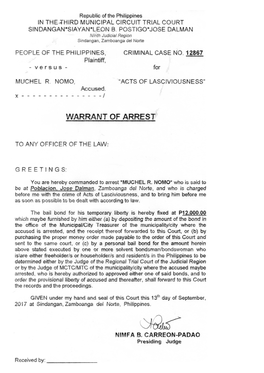 Warrant of Arrest