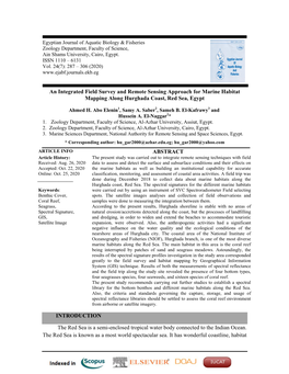 An Integrated Field Survey and Remote Sensing Approach for Marine Habitat Mapping Along Hurghada Coast, Red Sea, Egypt