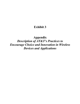 Exhibit 3 Appendix Description of AT&T's Practices to Encourage