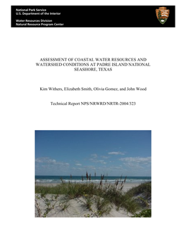 Assessment of Coastal Water Resources and Watershed Conditions at Padre Island National Seashore, Texas