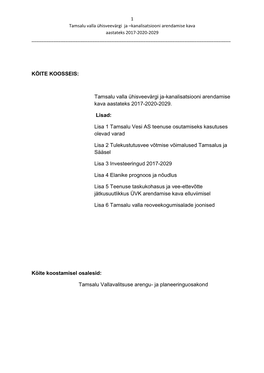 Tamsalu Valla Ühisveevärgi Ja-Kanalisatsiooni Arendamise Kava Aastateks 2017-2020-2029