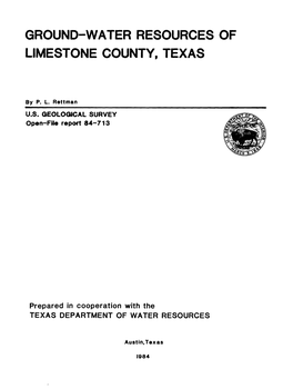 Ground-Water Resources of Limestone County, Texas