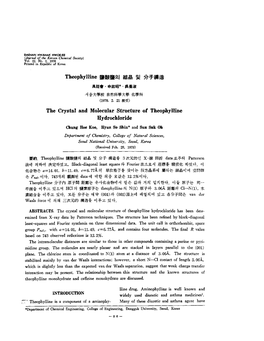 The Crystal and Molecular Structure of Theophylline Hydrochloride