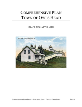 Comprehensive Plan Town of Owls Head