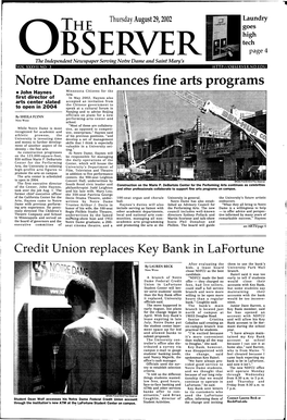 Notre Dame Enhances Fine Arts Programs Minnesota Citizens for the • John Haynes Arts