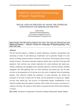 The Oil and Gas Industry of Assam- the Upstream, Downstream and Midstream Industry