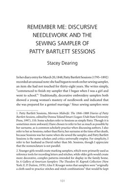 Discursive Needlework and the Sewing Sampler of Patty Bartlett Sessions