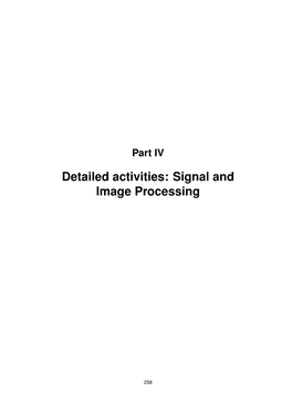 Detailed Activities: Signal and Image Processing