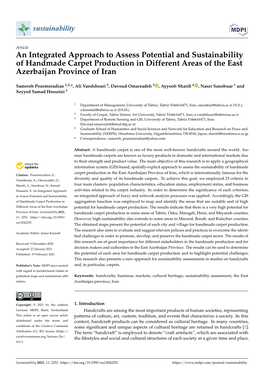 An Integrated Approach to Assess Potential and Sustainability of Handmade Carpet Production in Different Areas of the East Azerbaijan Province of Iran