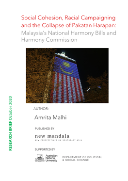 Malaysia's National Harmony Bills and Harmony Commission