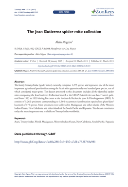 ﻿The Jean Gutierrez Spider Mite Collection