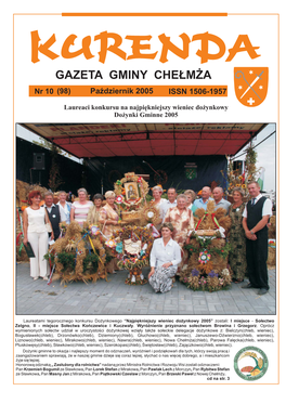 GAZETA GMINY CHEŁMŻA Nr 10 (98) Październik 2005 ISSN 1506-1957