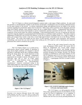 Analysis of CFD Modeling Techniques Over the MV-22 Tiltrotor