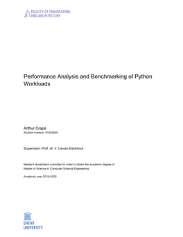 Performance Analysis and Benchmarking of Python Workloads