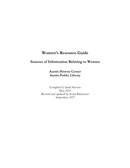 Link to Women's Resource Guide
