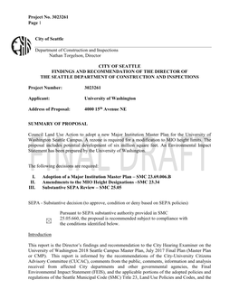 Project No. 3023261 Page 1 City of Seattle Department of Construction