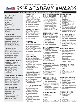 Handy Oscars Printout