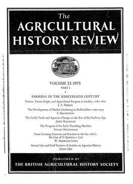 Agricultural History Review Volume 23 (1975)