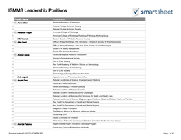 ISMMS Leadership Positions