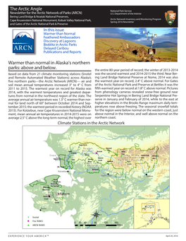 Warmer Than Normal in Alaska's Northern Parks: Above and Below