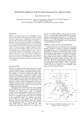 Philippine Obsidian and Its Archaeological Applications