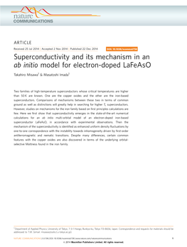 Superconductivity and Its Mechanism in an Ab Initio Model for Electron-Doped Lafeaso