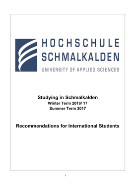 Recommendations for International Students