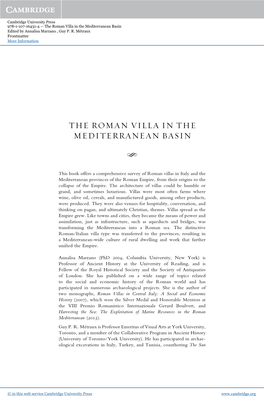 The Roman Villa in the Mediterranean Basin Edited by Annalisa Marzano , Guy P