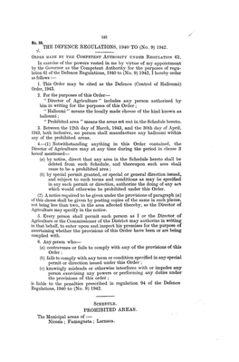 No. 59. the DEFENCE REGULATIONS, 1940 to (No