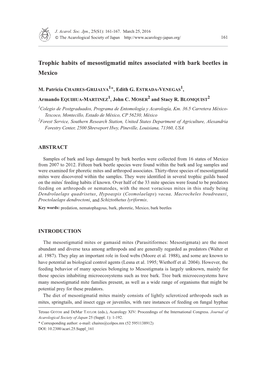 Trophic Habits of Mesostigmatid Mites Associated with Bark Beetles in Mexico