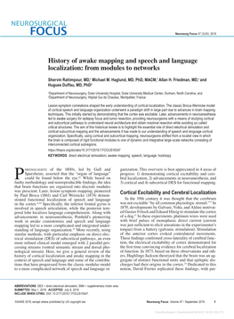History of Awake Mapping and Speech and Language Localization: from Modules to Networks