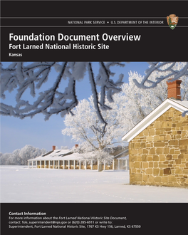 Foundation Document Overview Fort Larned National Historic Site Kansas